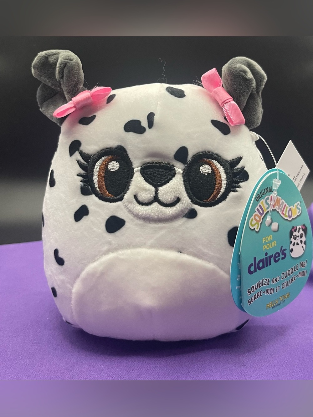 NWT Squishmallow Dixie the Dalmatian 5” Claire’s Exclusive Plush Dog by Kellytoy